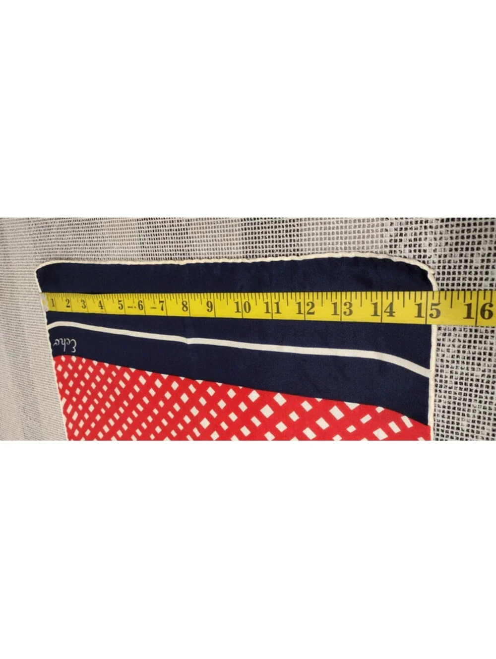 Vinage 1960s White DOTS Echo All Silk Scarf Red Orange White & Blue Polka Dots